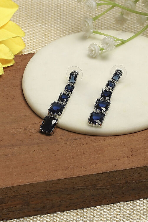 Blue Brass Danglers image number 0