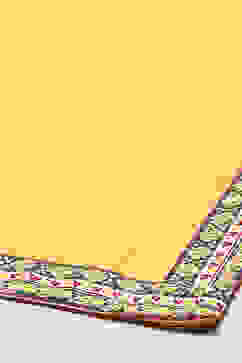 Yellow Rayon Anarkali Kurta Churidar Suit Set image number 3