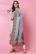 Ecru Cotton Anarkali Kurta Churidar Suit Set image number 4