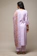 Lavender Linen Machine Embroidered Unstitched Suit Set image number 5