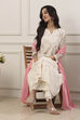 White Poly Chanderi Kalidar Suit Set image number 0