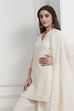 Ecru Cotton Embroidered Straight Sharara Suit Set image number 9