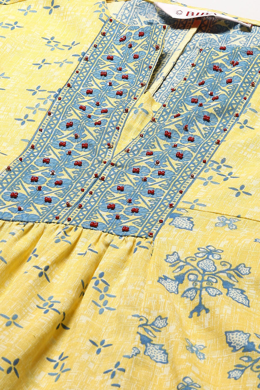 Red Cotton Blend Printed Kurta image number 1