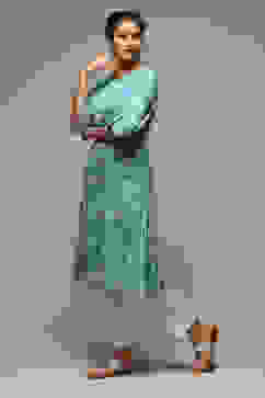 Light Blue Cotton IKAT Straight Yarndyed Kurta image number 2