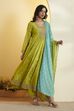 Llime Green Poly Chinnon Anarkali Suit Set image number 4