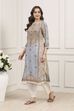 Beige Viscose Straight Kurta image number 2