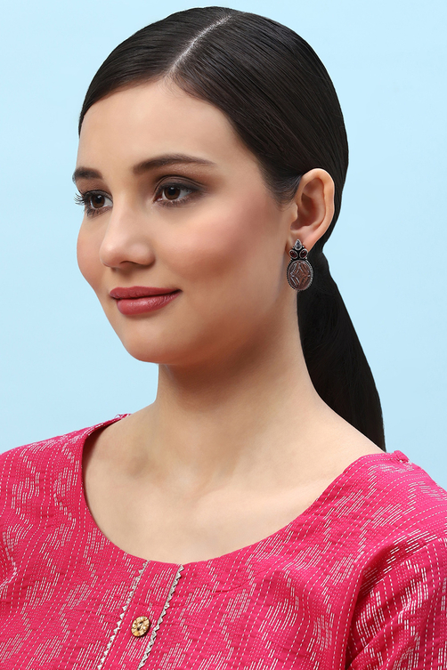 Brown Brass Earrings image number 3