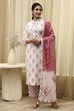 Blue Cotton Hand Embroidered Unstitched Suit Set image number 1