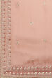 Grey Organza Unstitched Suit Set image number 3