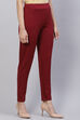 Navy Straight Poly Viscose Leggings image number 2