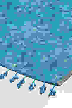 Teal Blue Cotton Anarkali Kurta Garara Suit Set image number 6