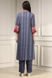 Blue Viscose Rayon Straight Printed Suit Set image number 4