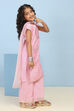 Aqua Polyester Straight Printed Suit Set image number 5