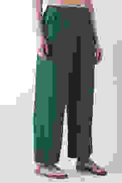 Green Solid Straight Palazzos image number 3