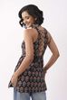 Black Cotton Printed Loose Short Kurti image number 3