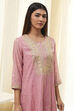 Dull Pink Embroidered Straight Suit Set image number 1