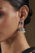 Dark Pink Brass Jhumka image number 1