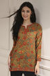 Mustard Red Polyester Straight Printed Short Kurta image number 6