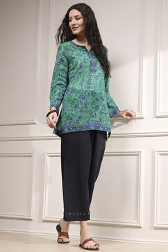 Charcoal Viscose Rayon Straight Solid Palazzo Pants image number 0