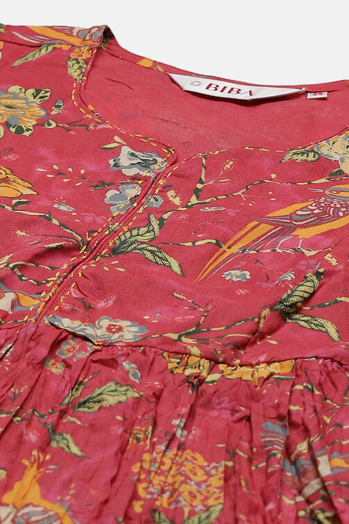 Pink Cotton Fusion Dress image number 1