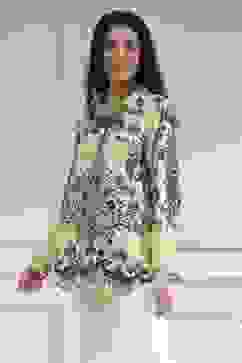 Off-White and Blue Printed Relaxed Fit Shirt image number 6