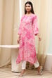 Onion Pink Viscose Rayon Straight Kurta image number 2