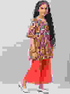 Black Cotton Anarkali Printed Kurta Set image number 5