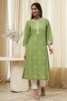 Light Pink Cotton Straight Kurta image number 5