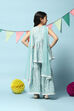 Powder Blue Cotton Gathered Kurta Garara Suit Set image number 4