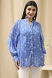 Blue Printed Straight Shirt image number 5