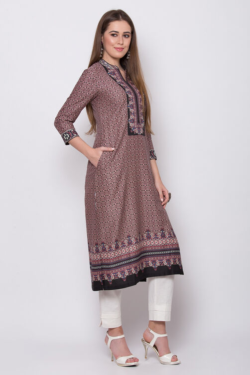 Multicolor Rayon Straight Printed Kurta image number 2