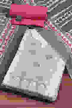 Grey Cotton Printed Embroidered Unstitched Suit Set image number 0