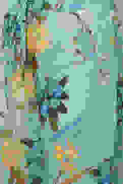 Sea Green And Pale Yellow Poly Viscose Asymmetric Kurta Pant Suit Set image number 3