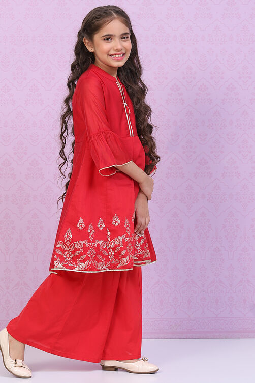 Sky Blue Art Silk Kalidar Printed Kurta Set image number 5