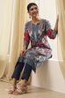 Pink Printed Straight Kurta image number 0