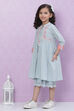 Powder Blue Flared Viscose And Spandex Dress image number 0