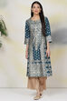 Teal Silk Straight Kurta image number 0