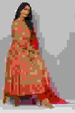 Fuchsia Cotton Anarkali Kurta Churidar Suit Set image number 0