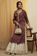 Mauve Viscose Rayon Sheen Straight Kurta
