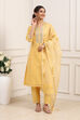 Green Poly Chanderi Sequin Embroidered Straight Suit Set image number 6