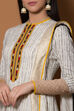 White And Red Flared Suit Set By Anju Modi image number 1