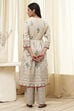 Beige and Green Cotton Angrakha Anarkali Kurta Set image number 4