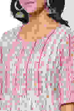 Aqua Coral Flared Kurta Garara Suit Set image number 1