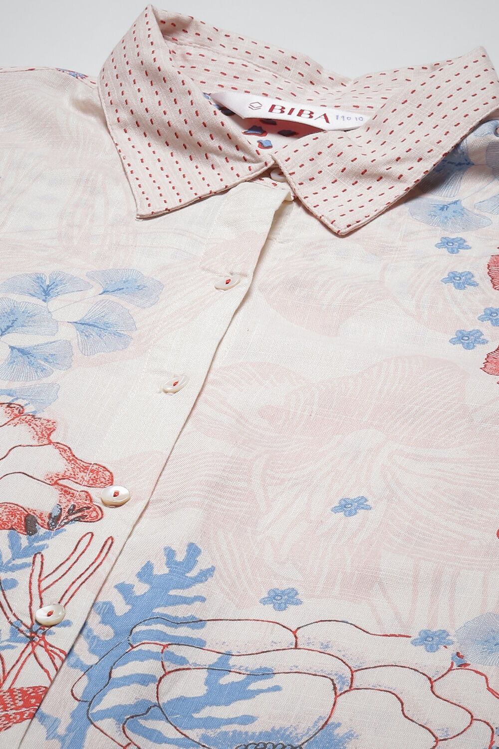 Ecru Rayon Printed Shirt image number 5