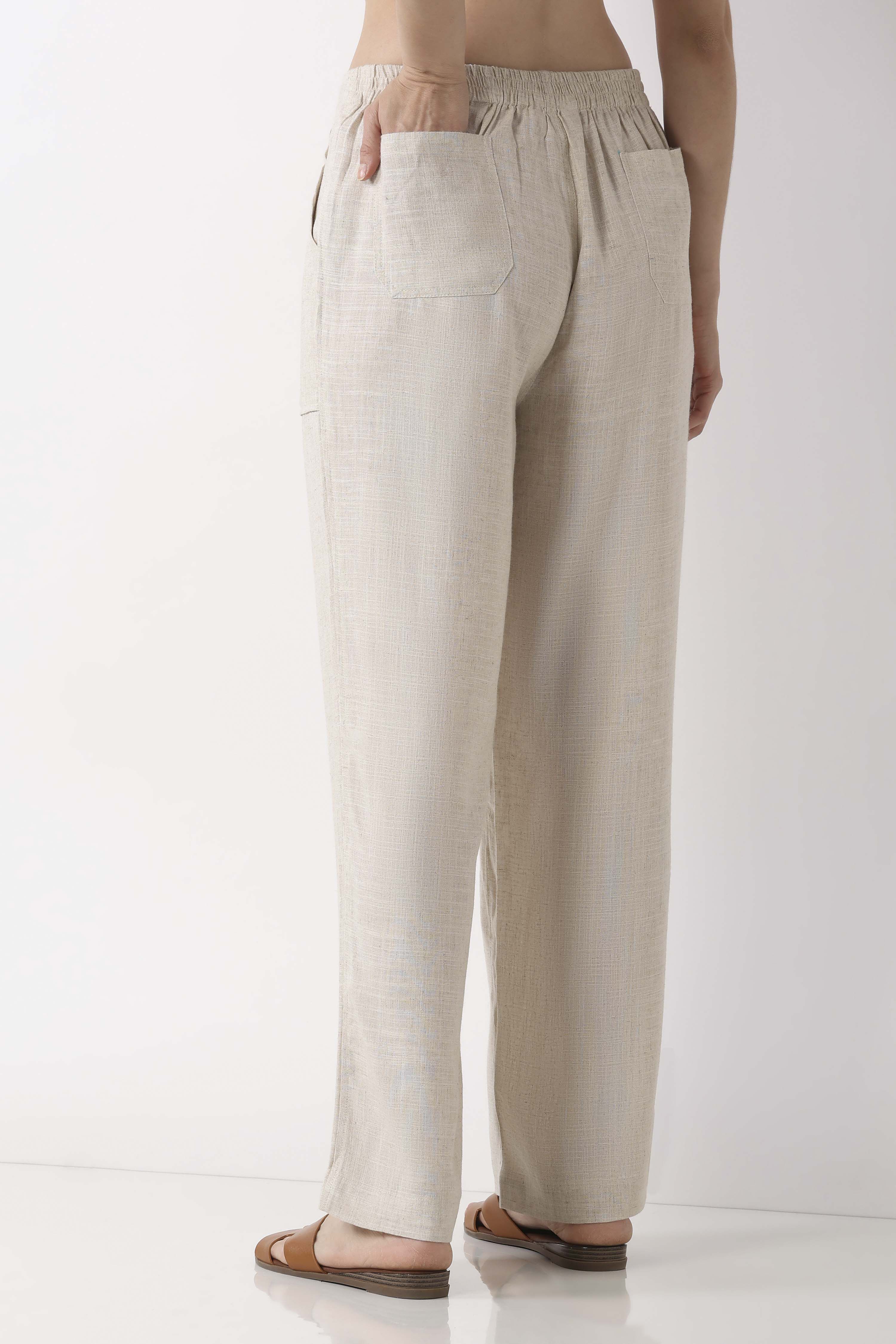 Natural Viscose Blend Loose Pants image number 5