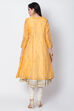 Yellow Poly Cotton Front Open Kurta Churidar Suit Set image number 6