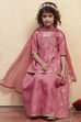 Blush Pink Polyester Peplum Lehenga Set image number 0