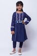 Indigo Cotton Anarkali Kurta Legging Suit Set image number 0