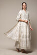 Pastel Blue Cotton Anarkali Kurta Sharara Suit Set image number 6