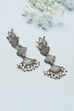 Oxidised Pink Green Brass Earrings image number 0